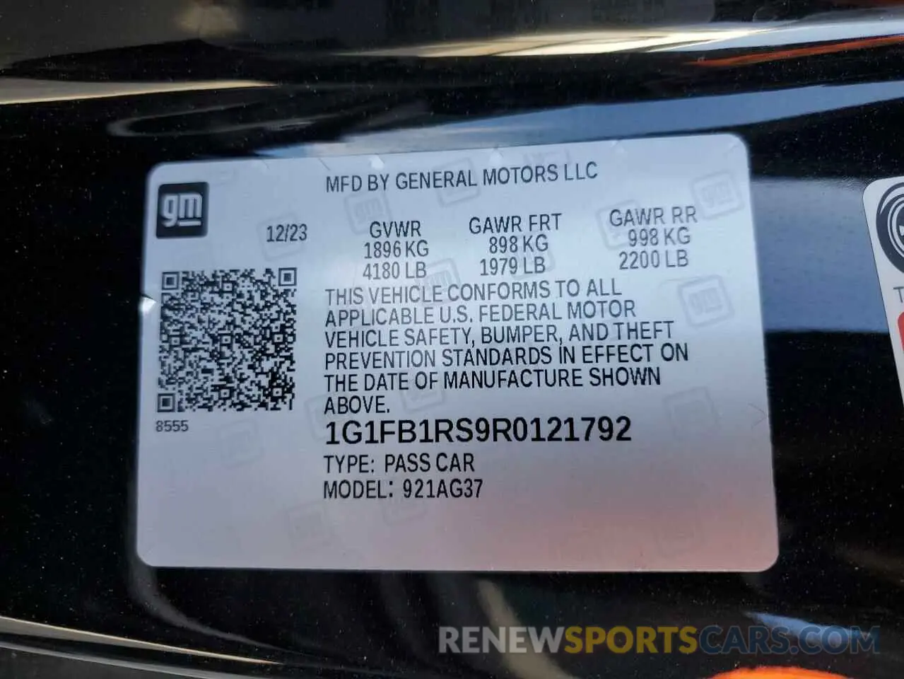14 Photograph of a damaged car 1G1FB1RS9R0121792 CHEVROLET CAMARO 2024