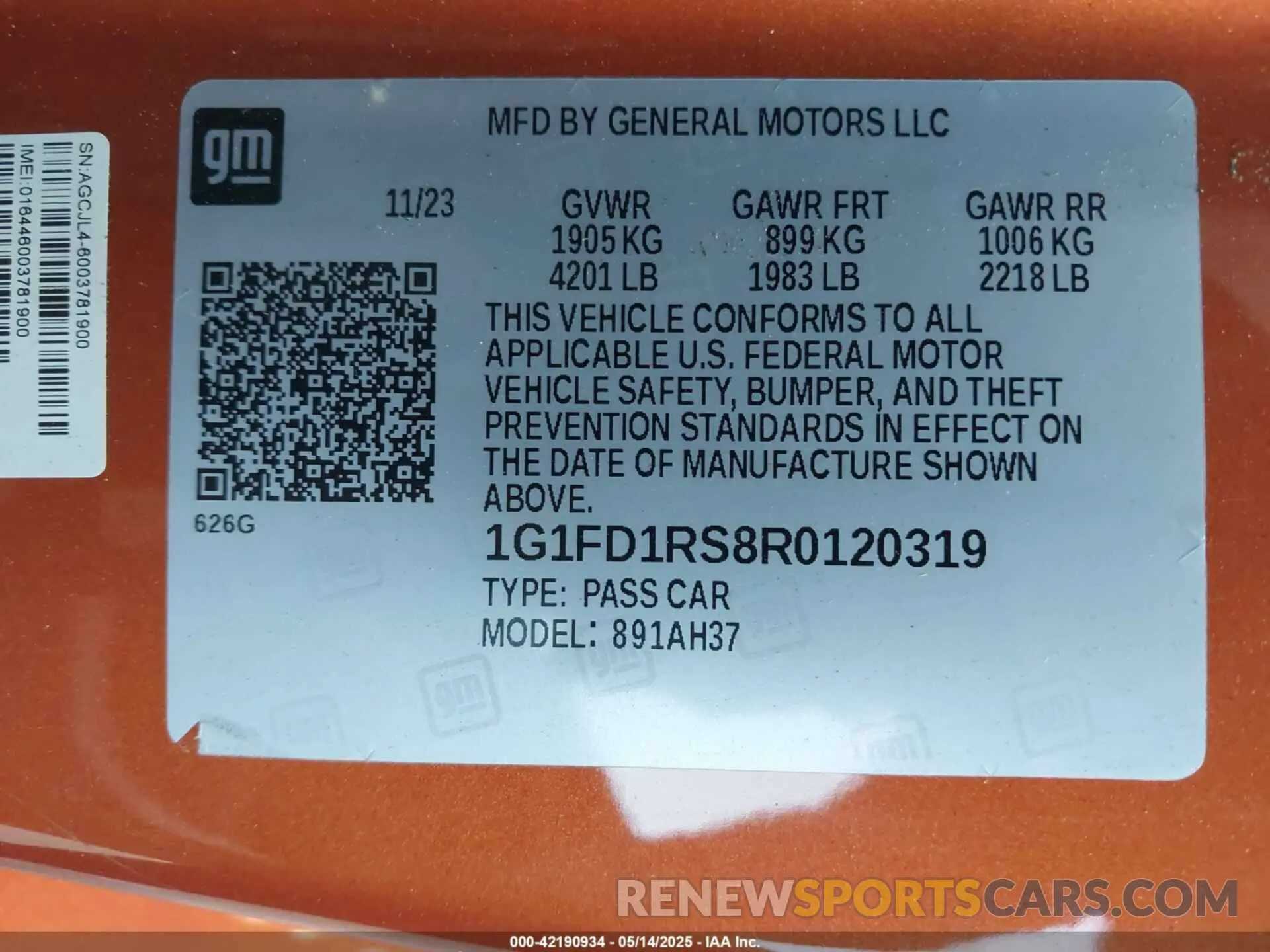 9 Фотография поврежденного автомобиля 1G1FD1RS8R0120319 CHEVROLET CAMARO 2024