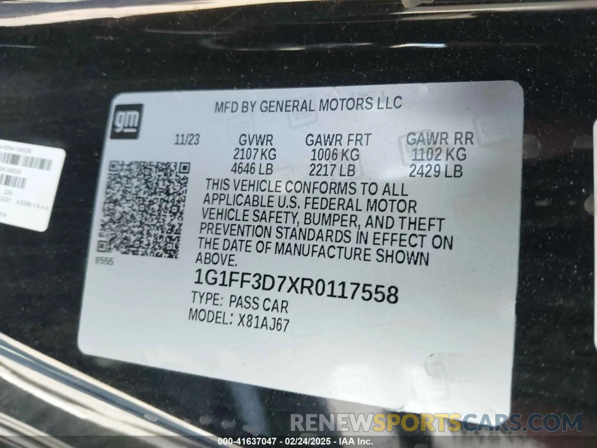 9 Photograph of a damaged car 1G1FF3D7XR0117558 CHEVROLET CAMARO 2024