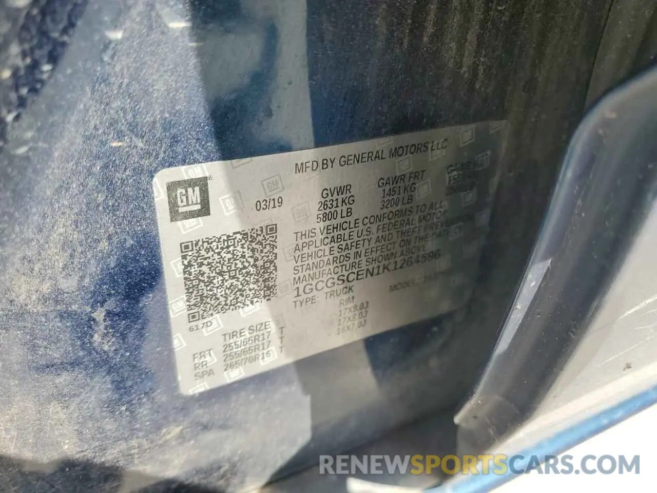 12 Photograph of a damaged car 1GCGSCEN1K1264596 CHEVROLET COLORADO 2019