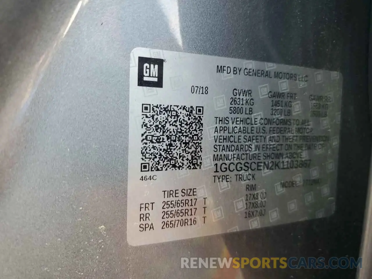 13 Photograph of a damaged car 1GCGSCEN2K1103867 CHEVROLET COLORADO 2019