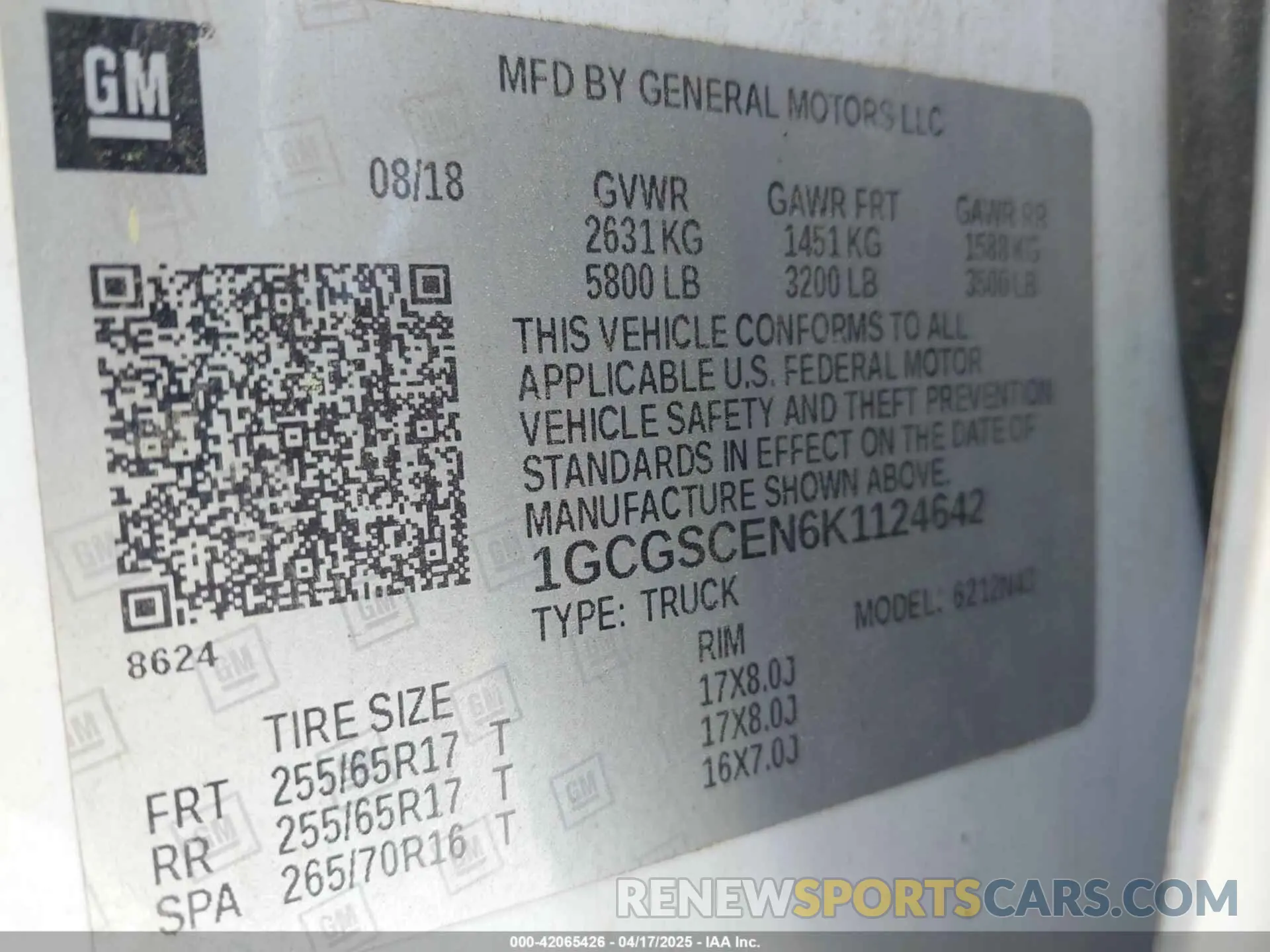 9 Фотография поврежденного автомобиля 1GCGSCEN6K1124642 CHEVROLET COLORADO 2019