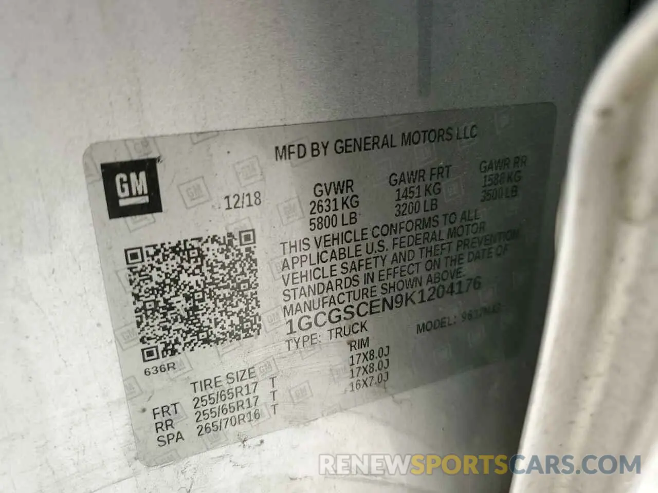 14 Photograph of a damaged car 1GCGSCEN9K1204176 CHEVROLET COLORADO 2019