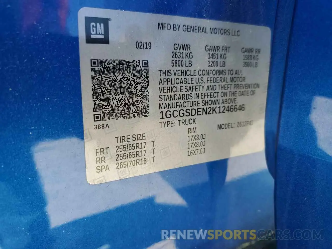 14 Photograph of a damaged car 1GCGSDEN2K1246646 CHEVROLET COLORADO 2019