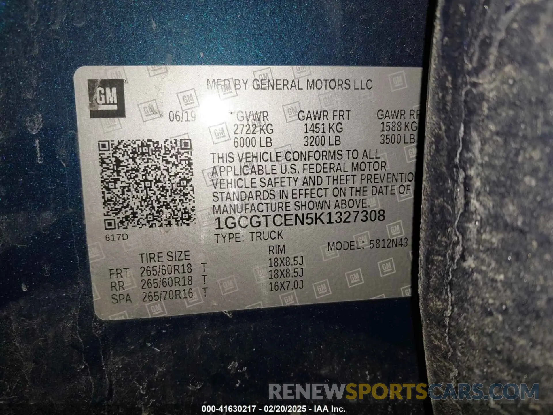 9 Фотография поврежденного автомобиля 1GCGTCEN5K1327308 CHEVROLET COLORADO 2019