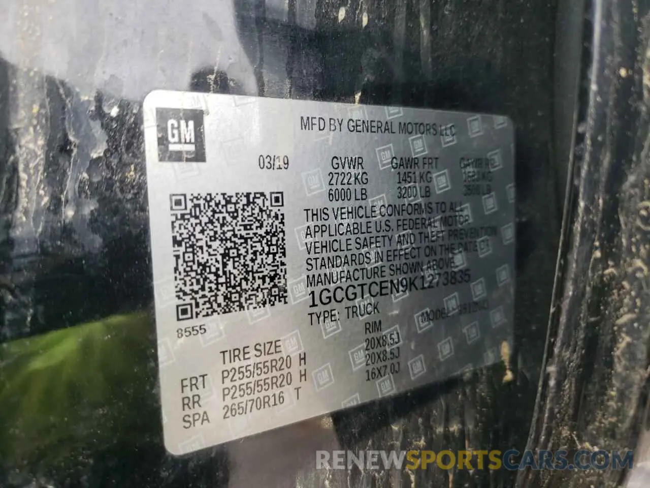 12 Фотография поврежденного автомобиля 1GCGTCEN9K1273835 CHEVROLET COLORADO 2019