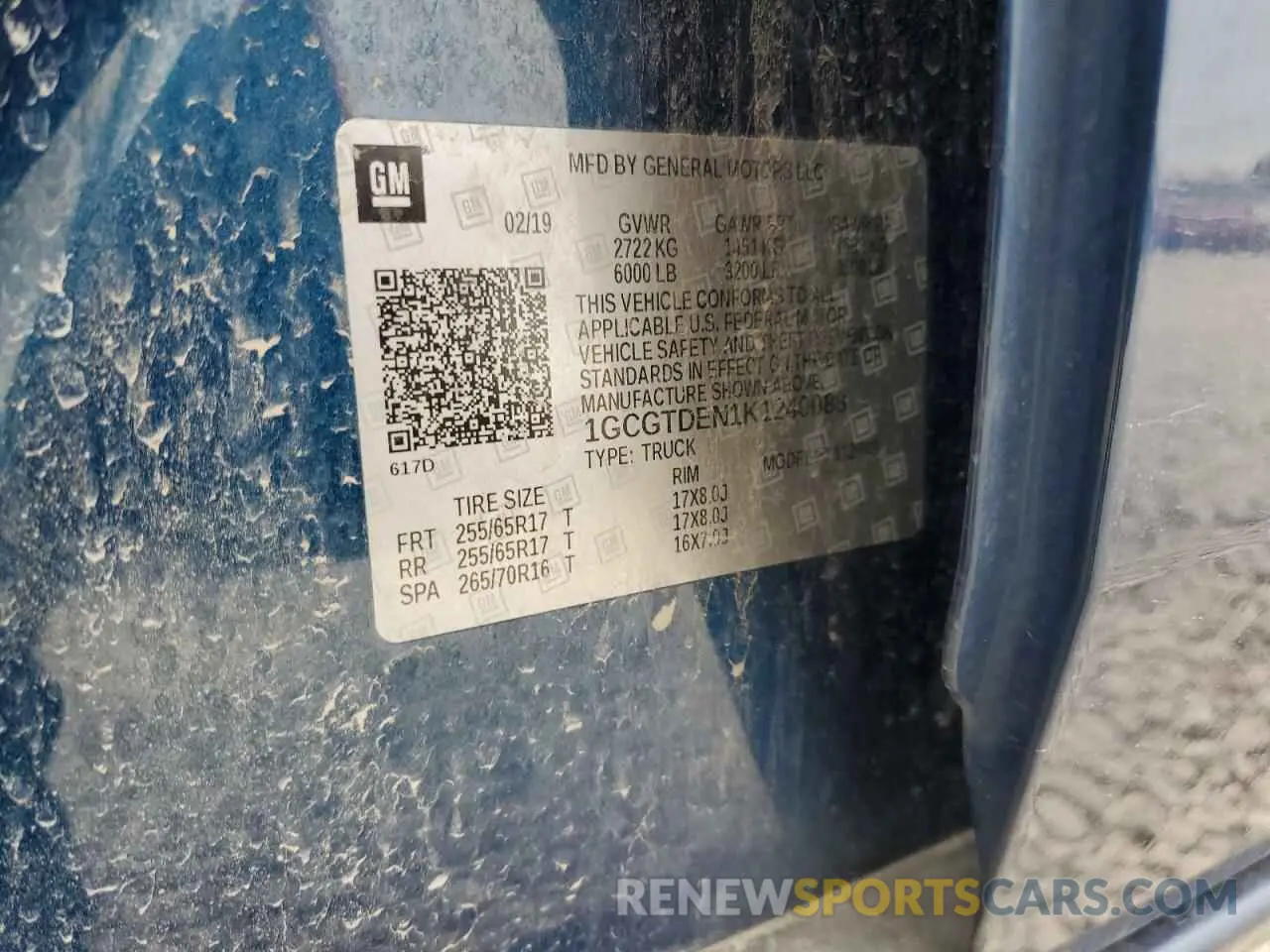 15 Photograph of a damaged car 1GCGTDEN1K1240088 CHEVROLET COLORADO 2019
