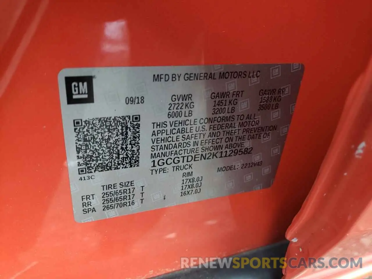 14 Фотография поврежденного автомобиля 1GCGTDEN2K1129582 CHEVROLET COLORADO 2019