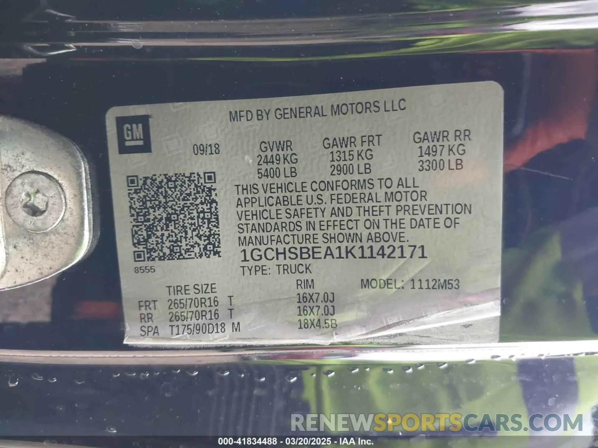 9 Photograph of a damaged car 1GCHSBEA1K1142171 CHEVROLET COLORADO 2019