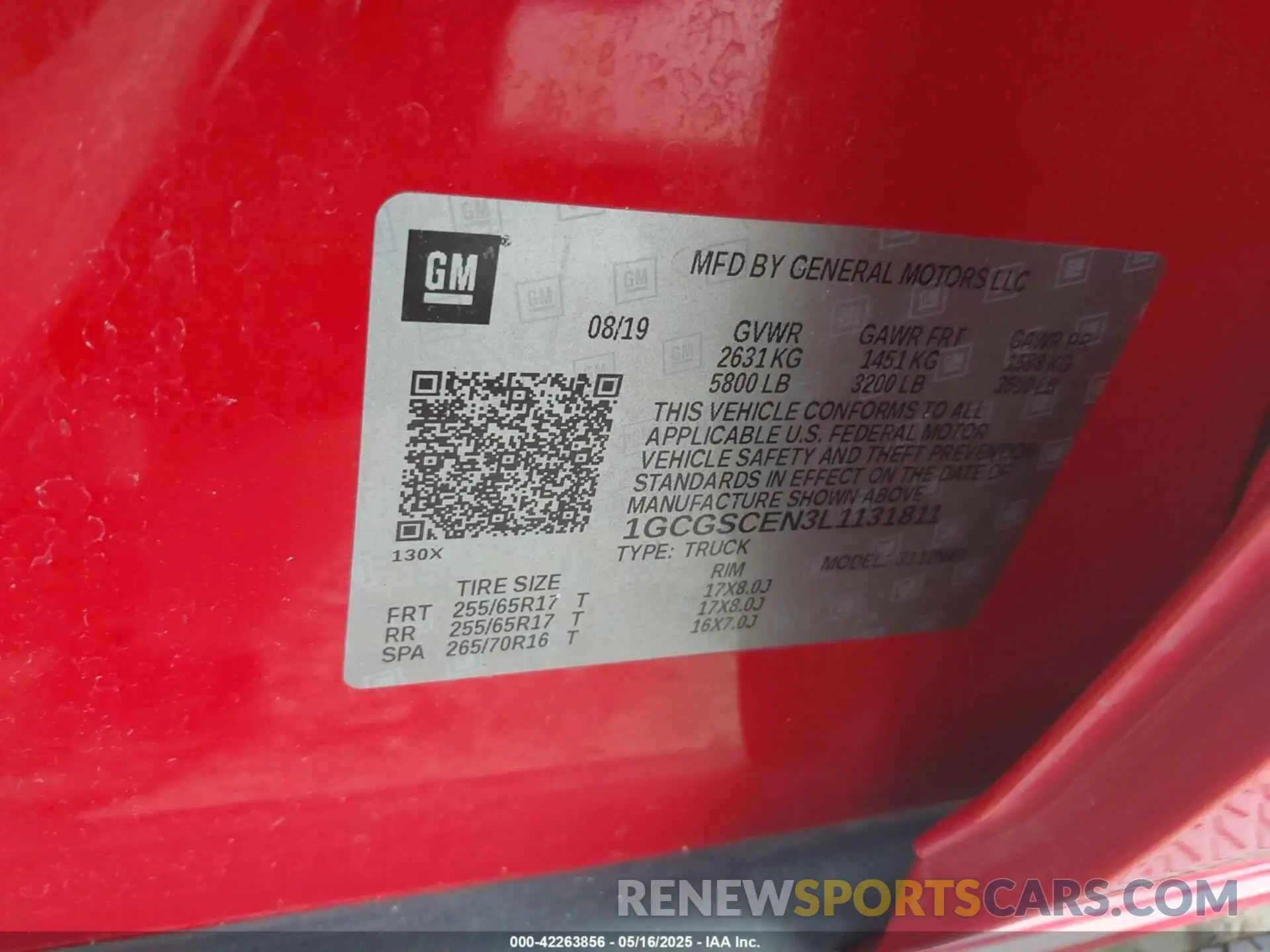 9 Photograph of a damaged car 1GCGSCEN3L1131811 CHEVROLET COLORADO 2020