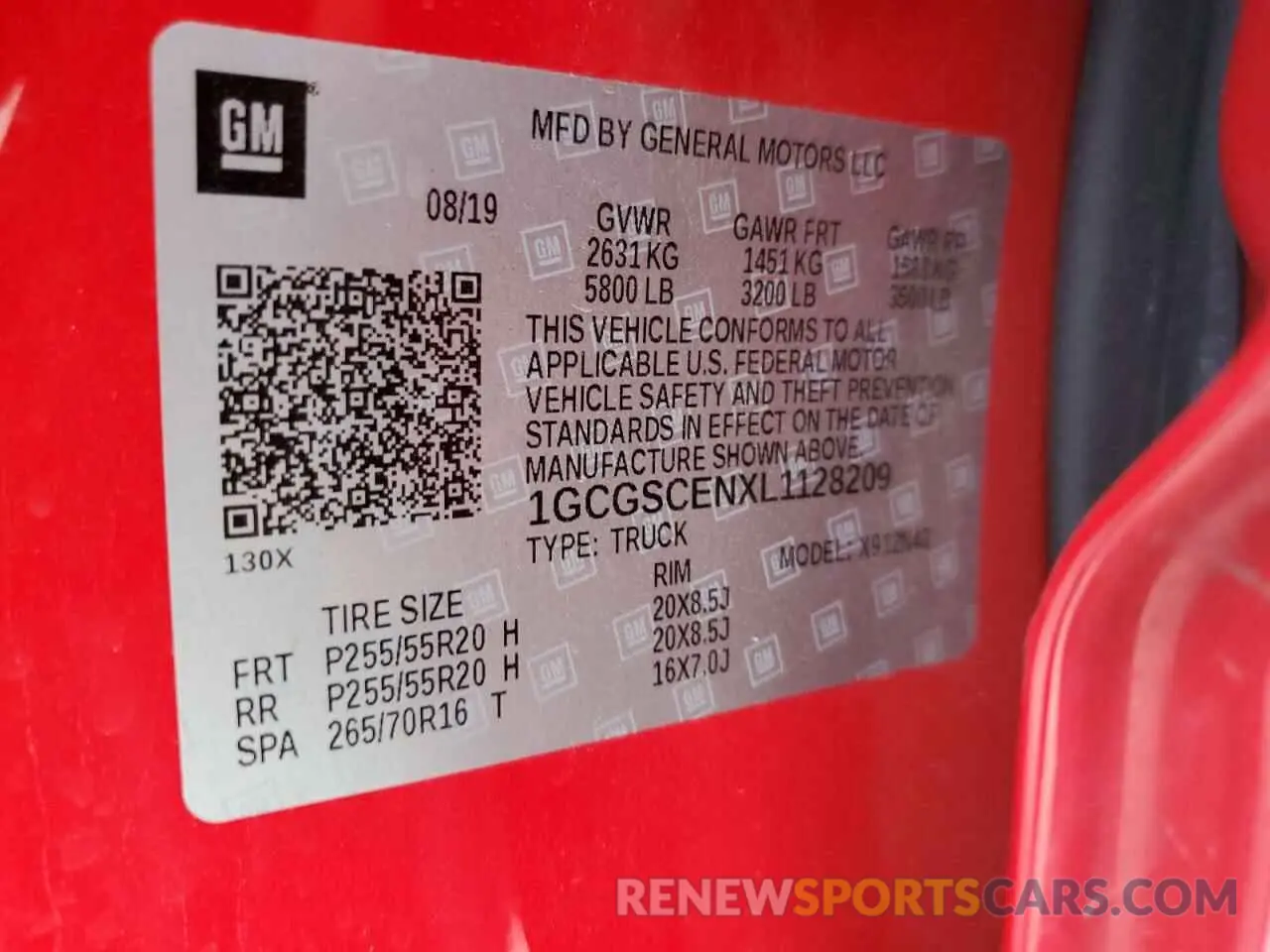 12 Фотография поврежденного автомобиля 1GCGSCENXL1128209 CHEVROLET COLORADO 2020