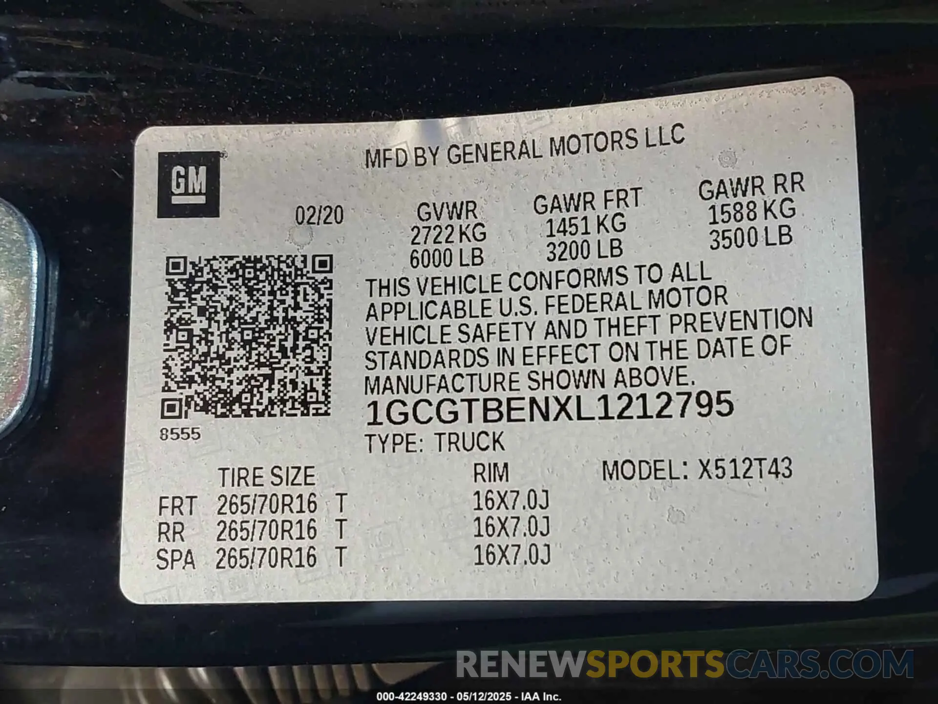 9 Фотография поврежденного автомобиля 1GCGTBENXL1212795 CHEVROLET COLORADO 2020