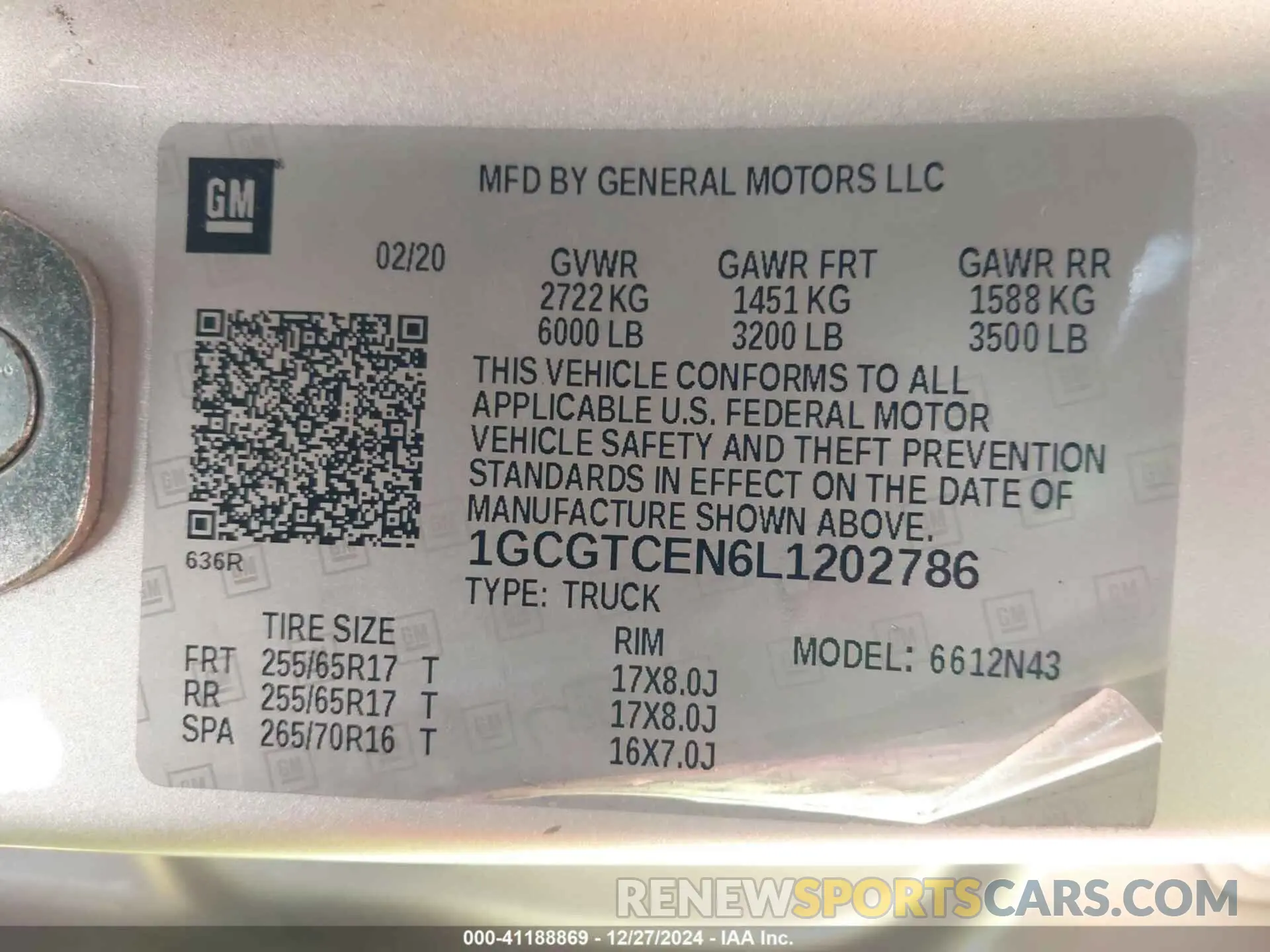 9 Photograph of a damaged car 1GCGTCEN6L1202786 CHEVROLET COLORADO 2020