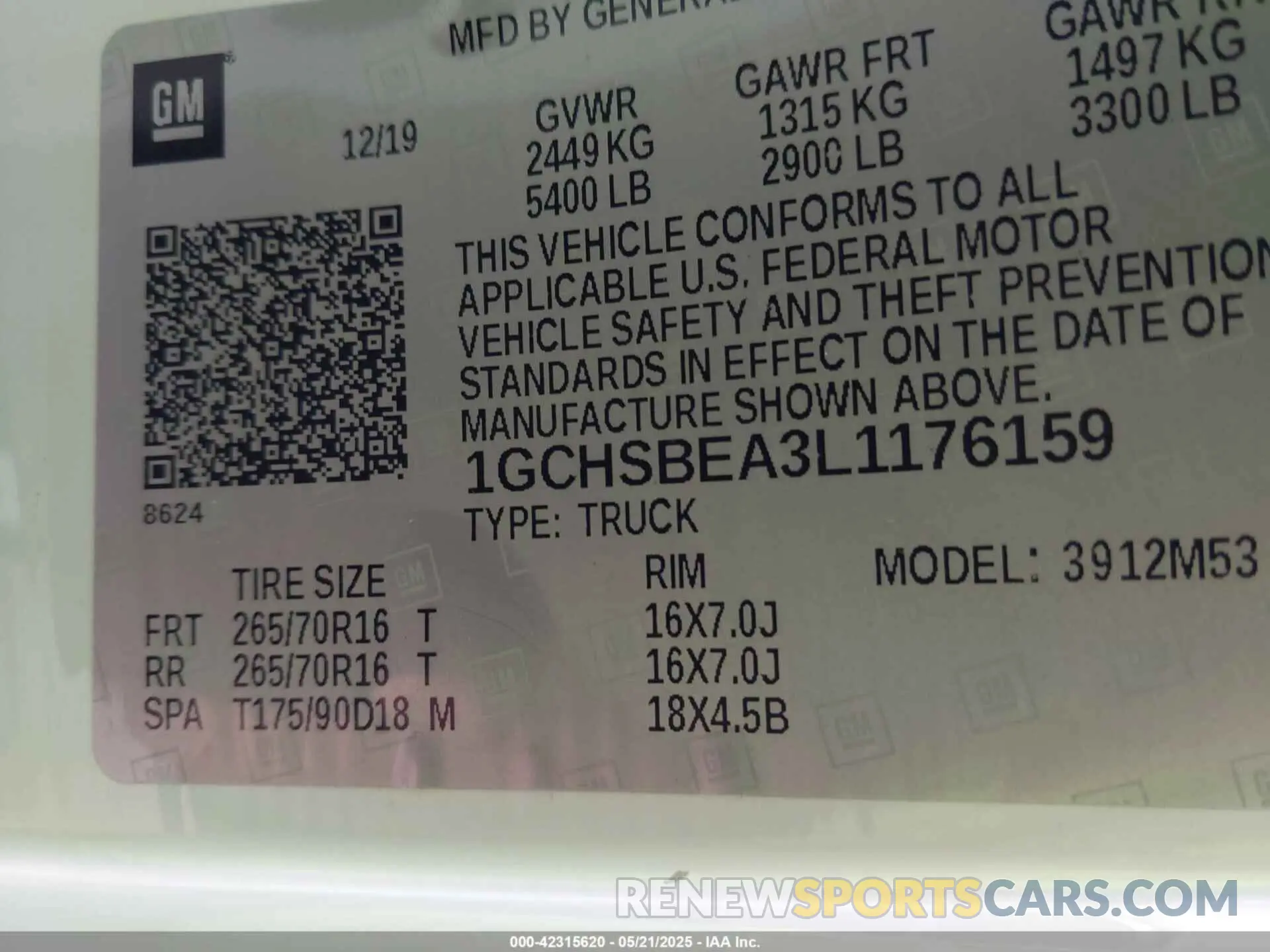 9 Фотография поврежденного автомобиля 1GCHSBEA3L1176159 CHEVROLET COLORADO 2020
