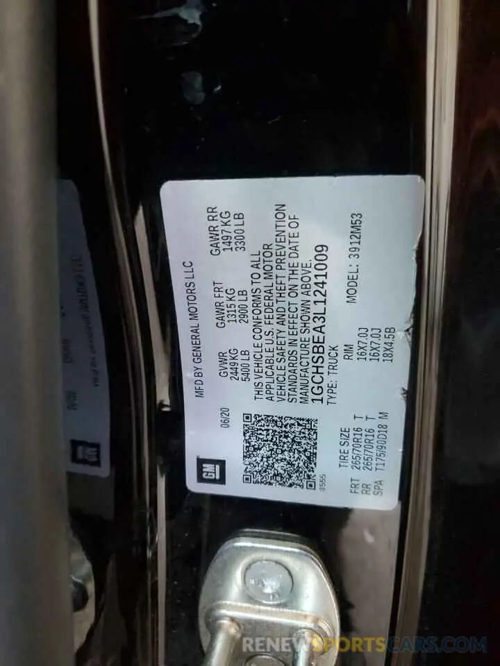 14 Photograph of a damaged car 1GCHSBEA3L1241009 CHEVROLET COLORADO 2020