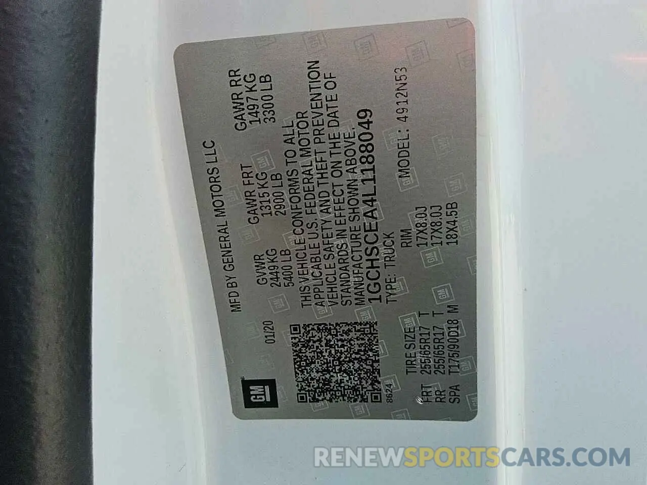12 Photograph of a damaged car 1GCHSCEA4L1188049 CHEVROLET COLORADO 2020
