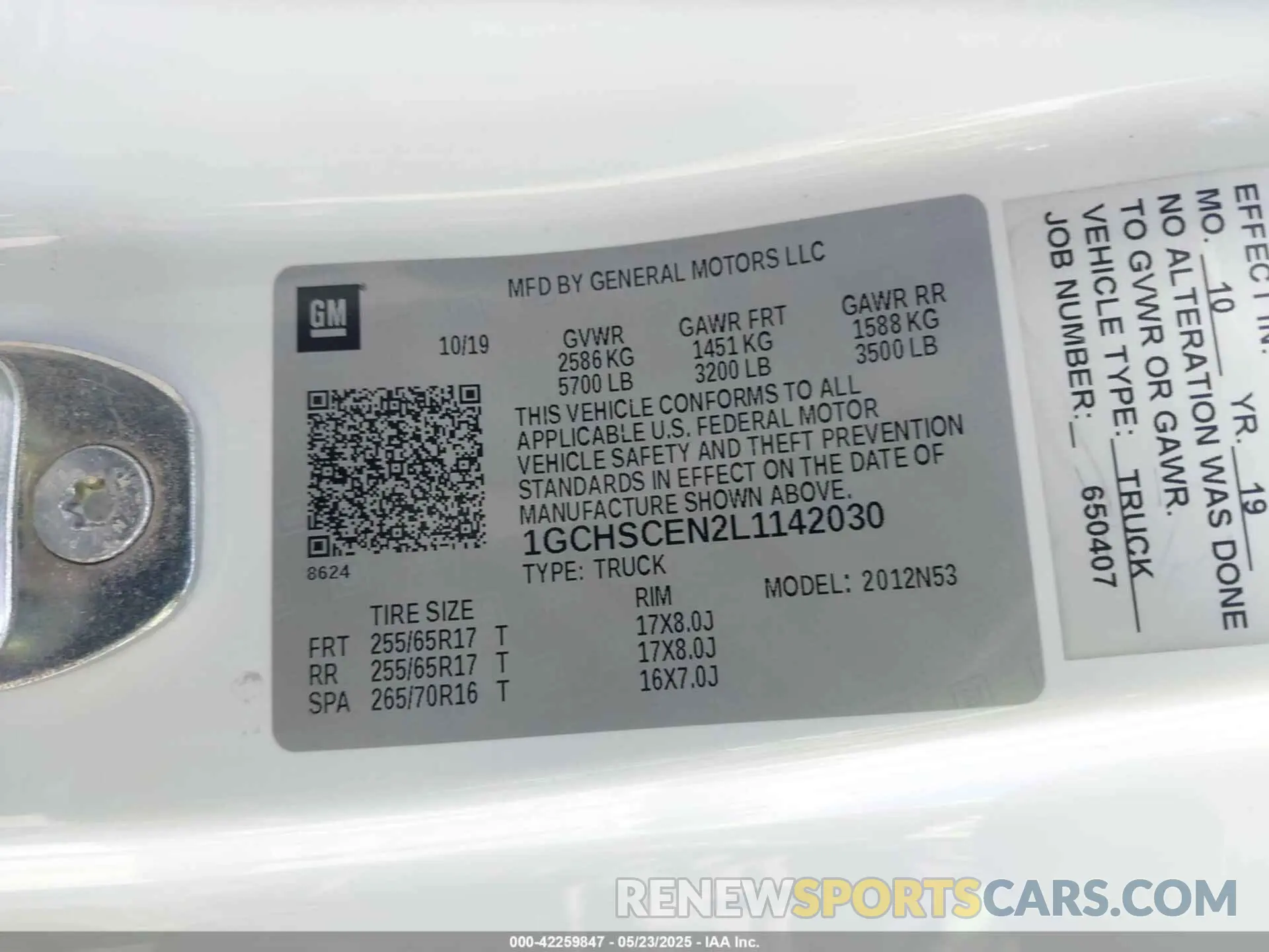 9 Photograph of a damaged car 1GCHSCEN2L1142030 CHEVROLET COLORADO 2020