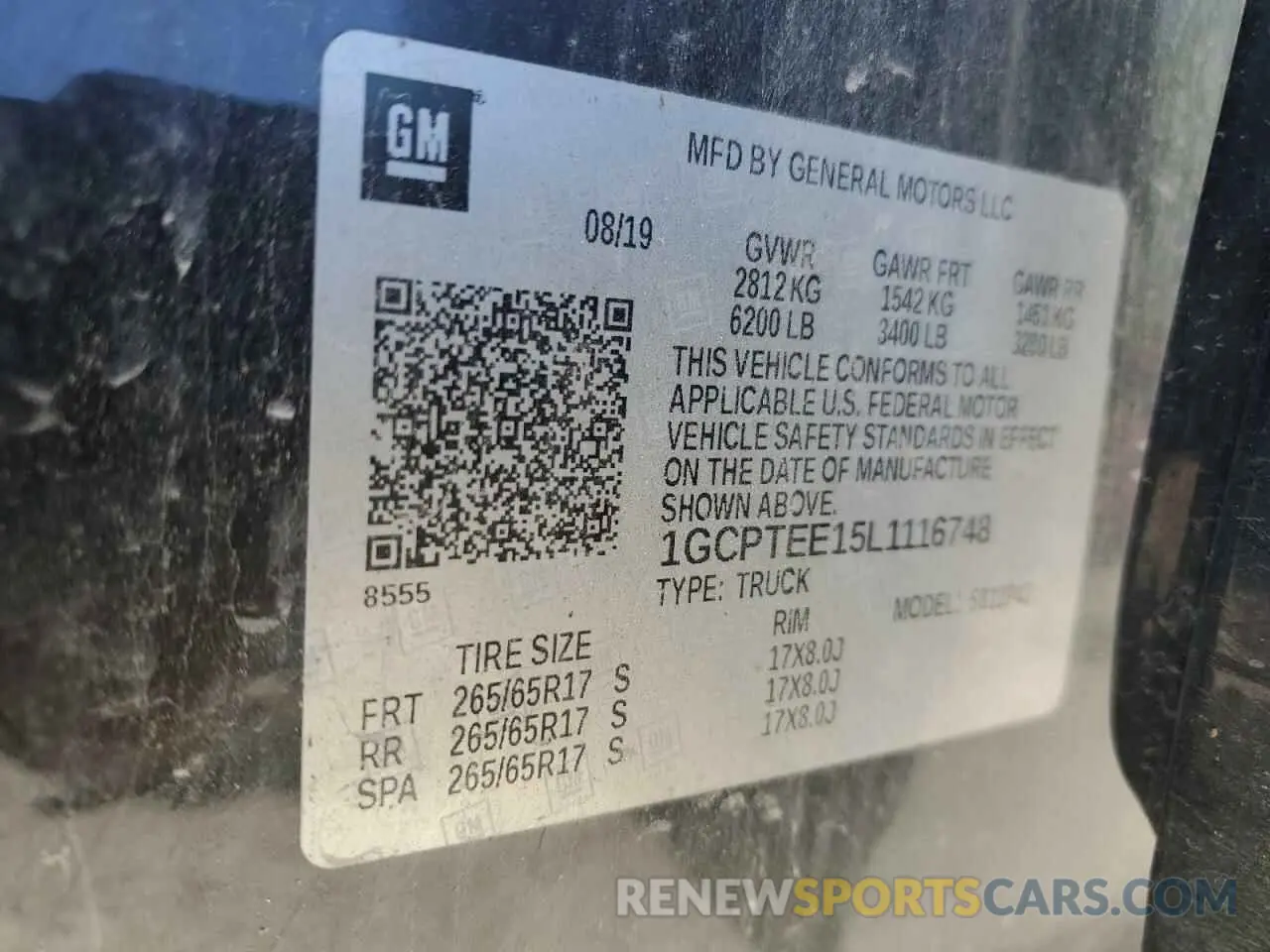 13 Фотография поврежденного автомобиля 1GCPTEE15L1116748 CHEVROLET COLORADO 2020
