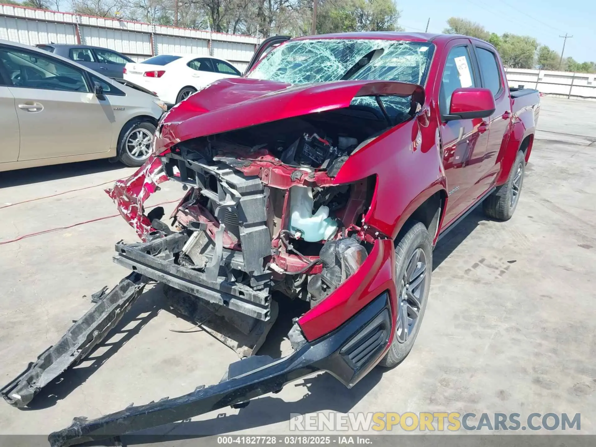 2 Photograph of a damaged car 1GCGSBEN1M1101105 CHEVROLET COLORADO 2021