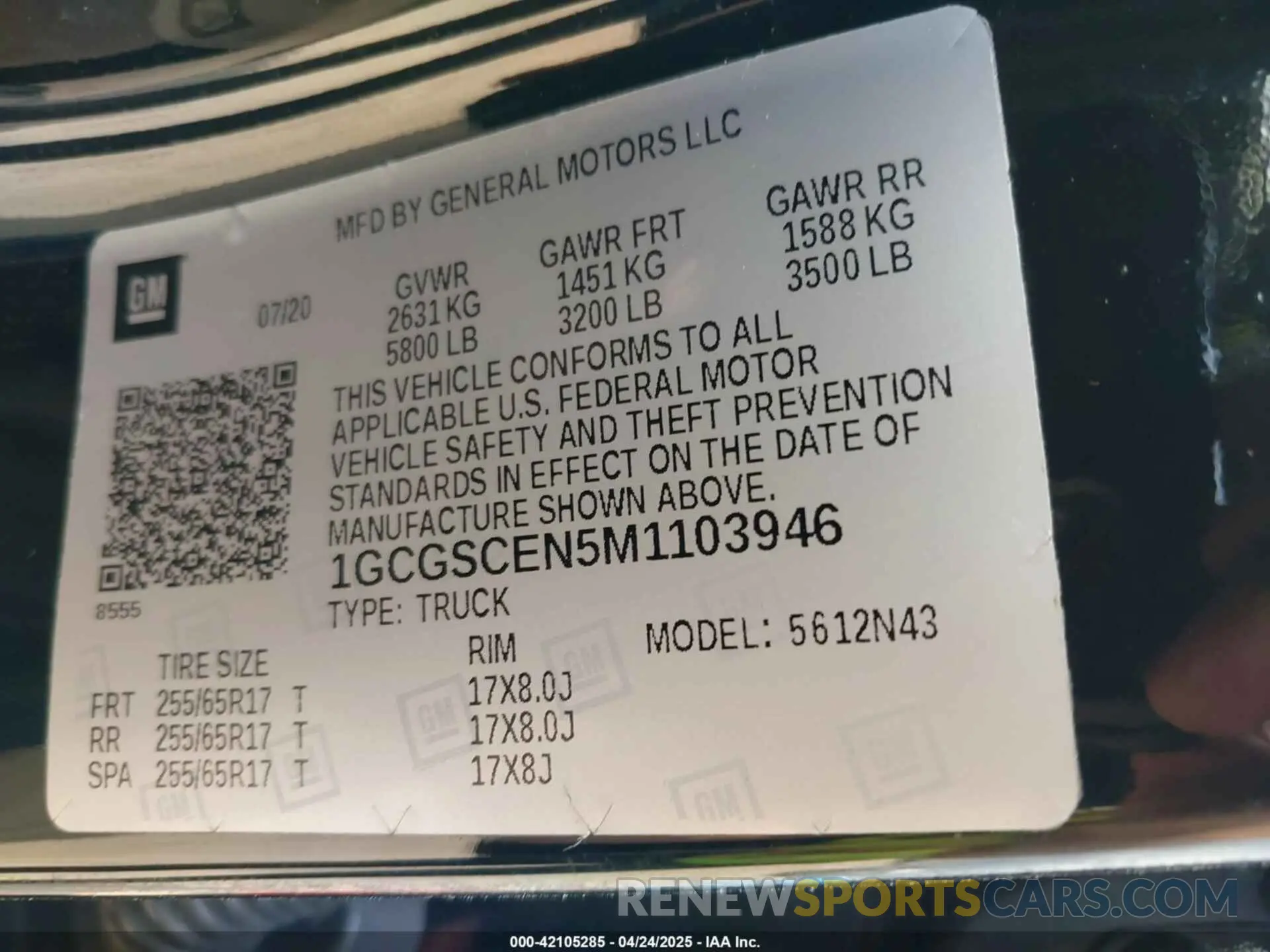 9 Photograph of a damaged car 1GCGSCEN5M1103946 CHEVROLET COLORADO 2021