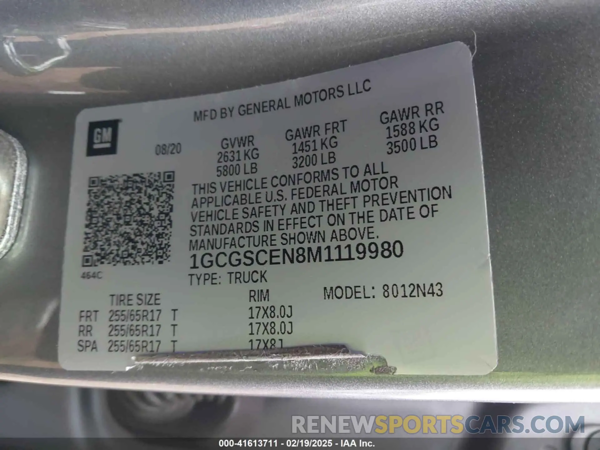 9 Photograph of a damaged car 1GCGSCEN8M1119980 CHEVROLET COLORADO 2021