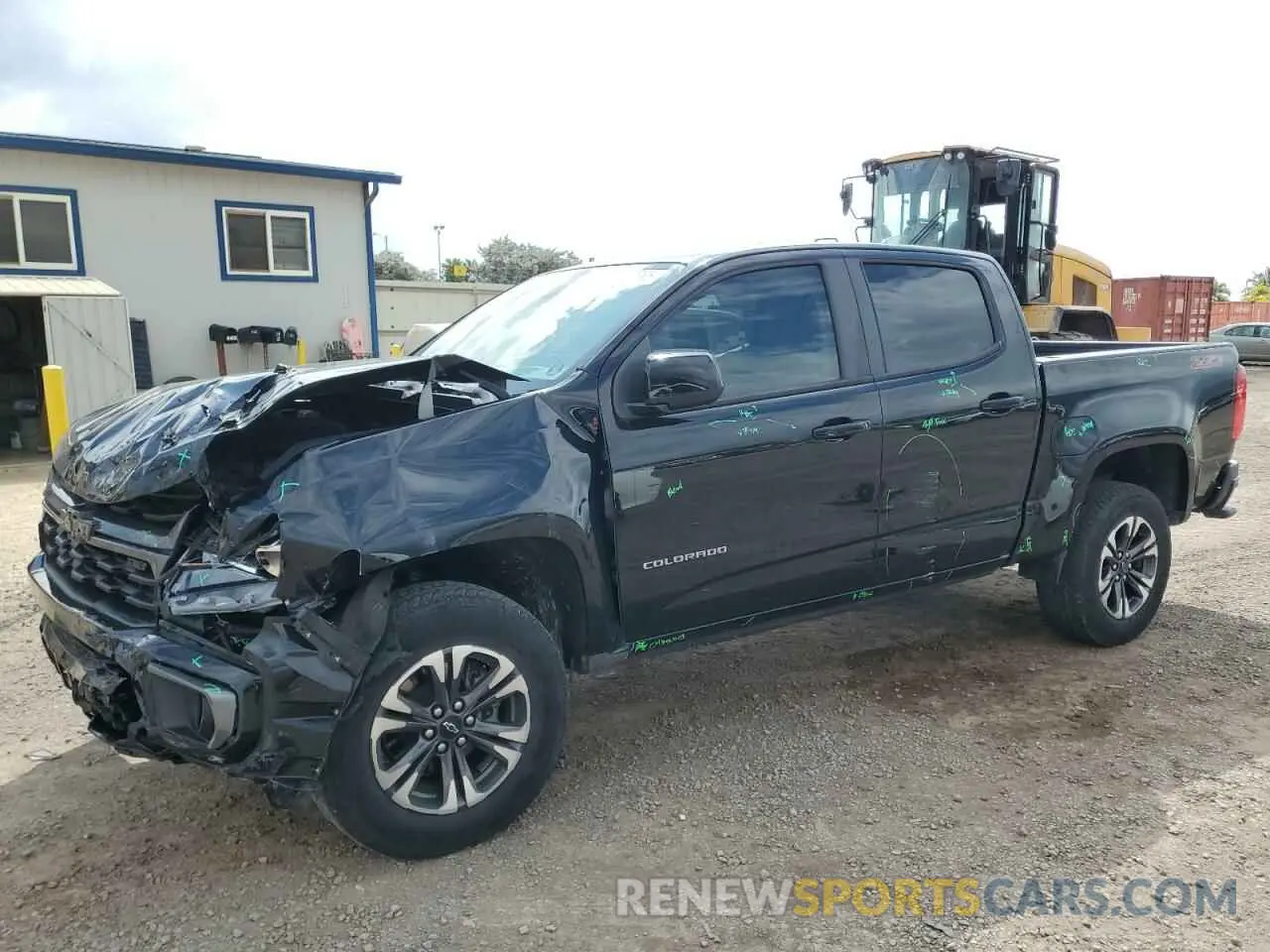 1 Photograph of a damaged car 1GCGSDEN2M1280928 CHEVROLET COLORADO 2021