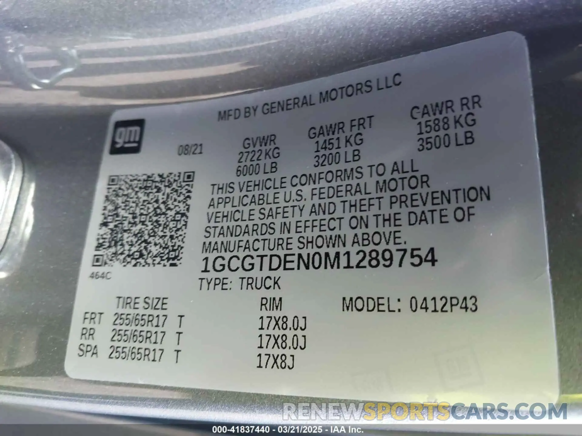 9 Photograph of a damaged car 1GCGTDEN0M1289754 CHEVROLET COLORADO 2021