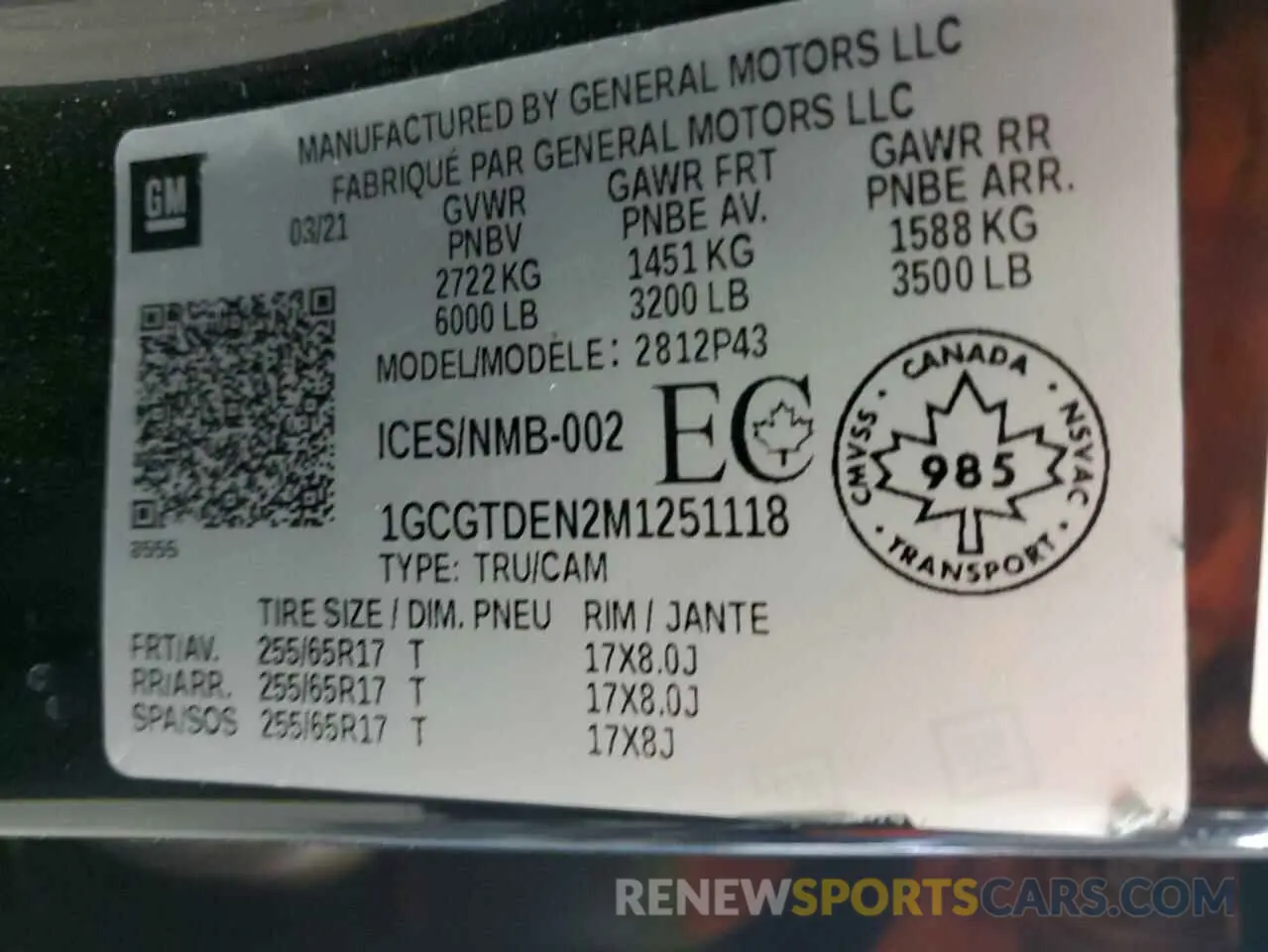 12 Фотография поврежденного автомобиля 1GCGTDEN2M1251118 CHEVROLET COLORADO 2021