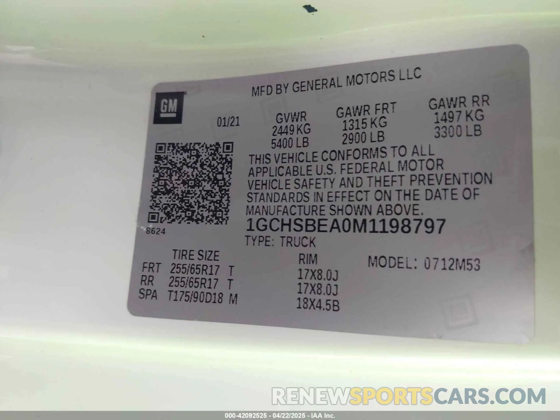 9 Photograph of a damaged car 1GCHSBEA0M1198797 CHEVROLET COLORADO 2021