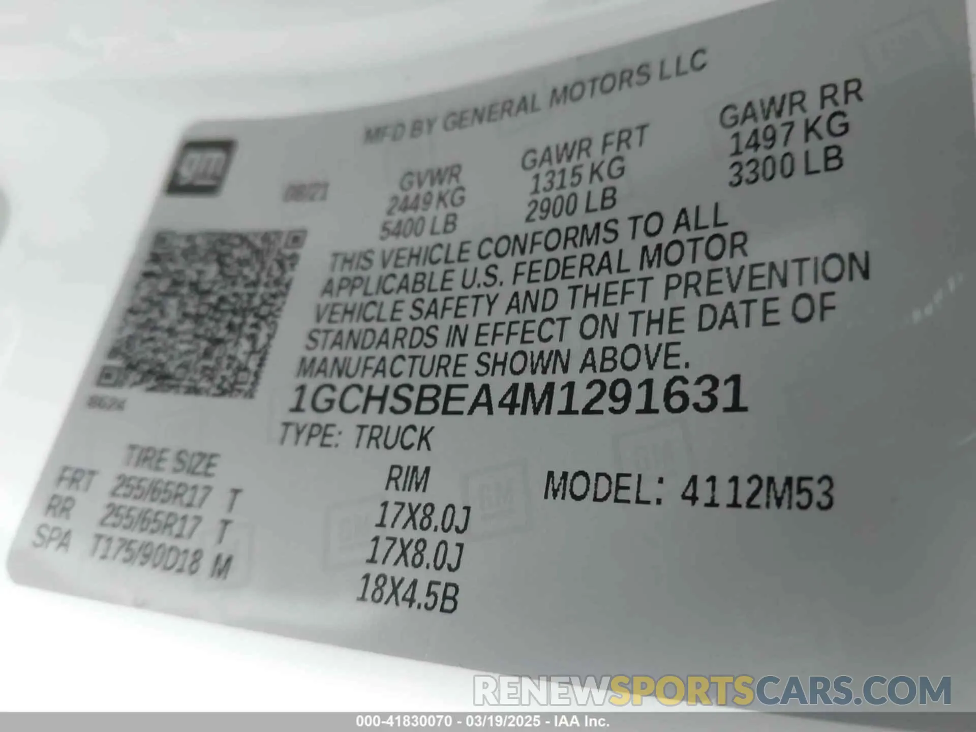 9 Photograph of a damaged car 1GCHSBEA4M1291631 CHEVROLET COLORADO 2021