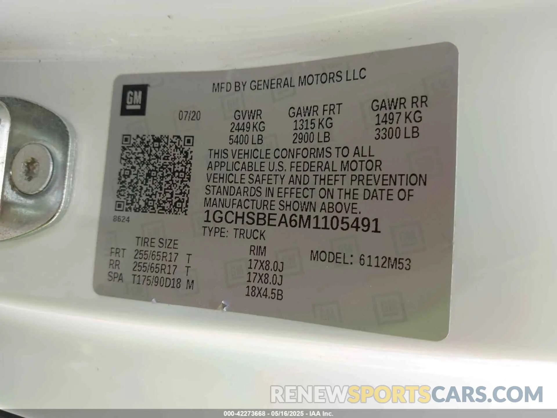 9 Photograph of a damaged car 1GCHSBEA6M1105491 CHEVROLET COLORADO 2021