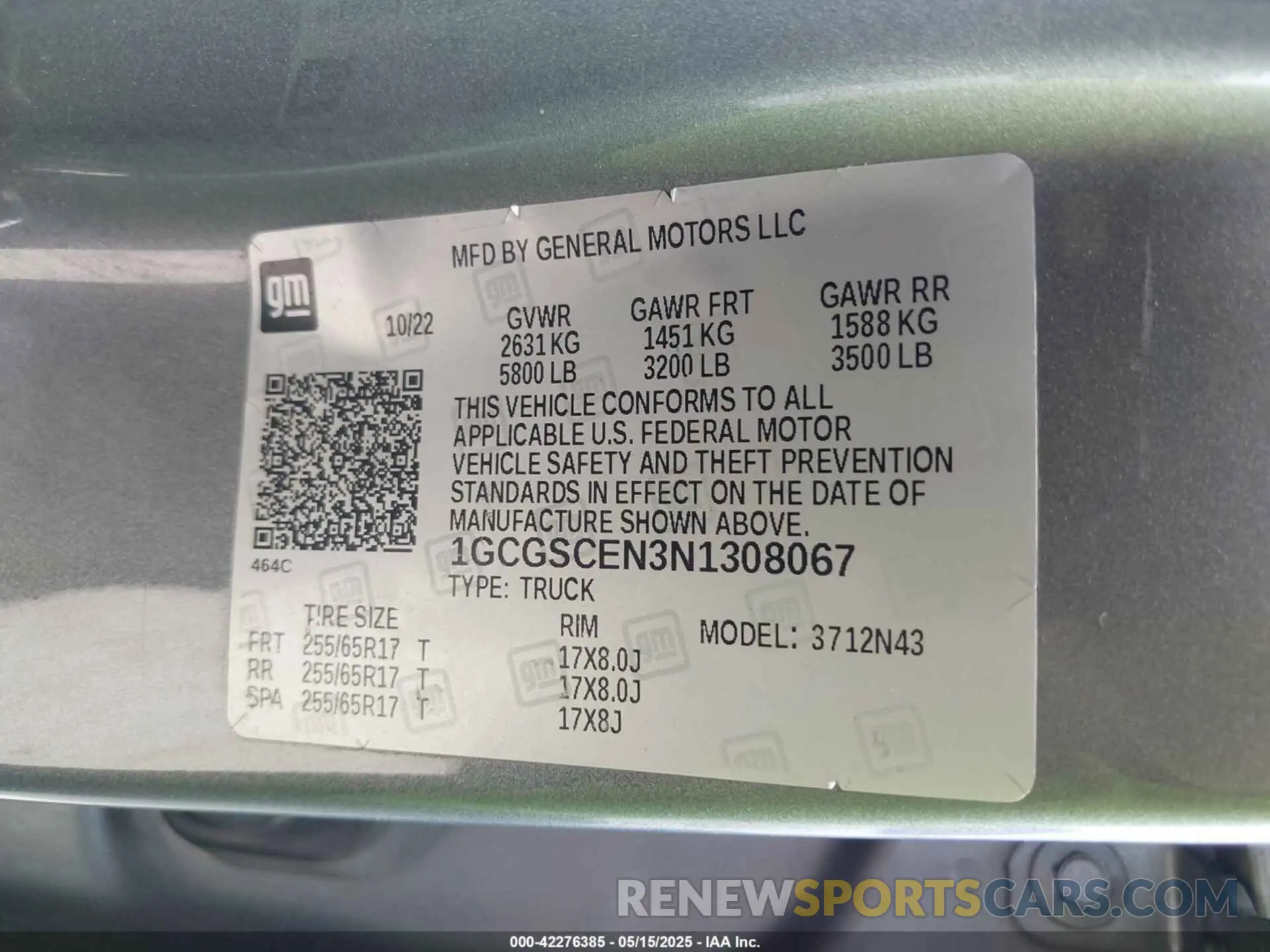 9 Фотография поврежденного автомобиля 1GCGSCEN3N1308067 CHEVROLET COLORADO 2022