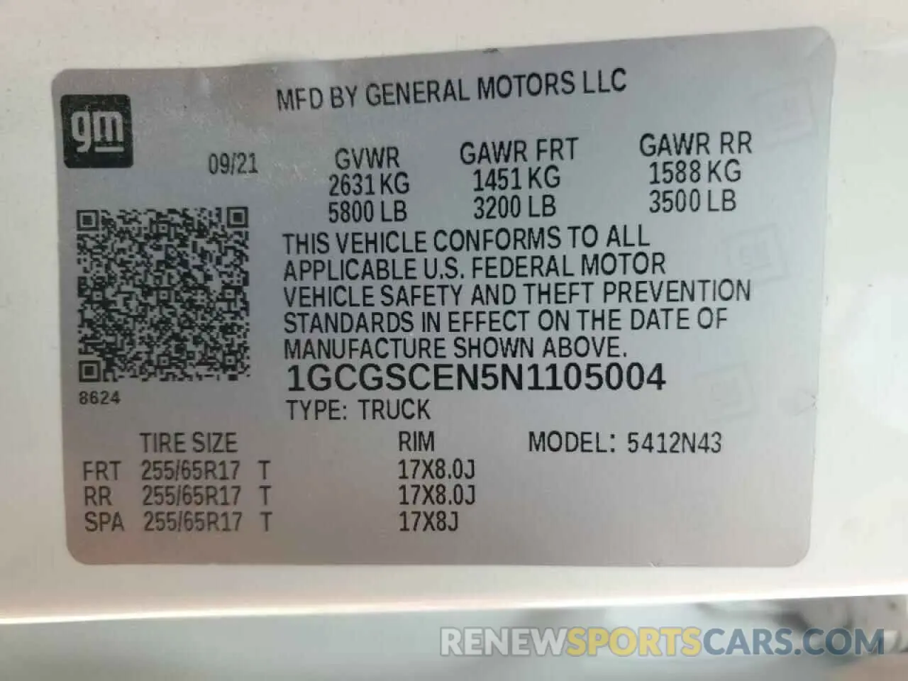 12 Photograph of a damaged car 1GCGSCEN5N1105004 CHEVROLET COLORADO 2022