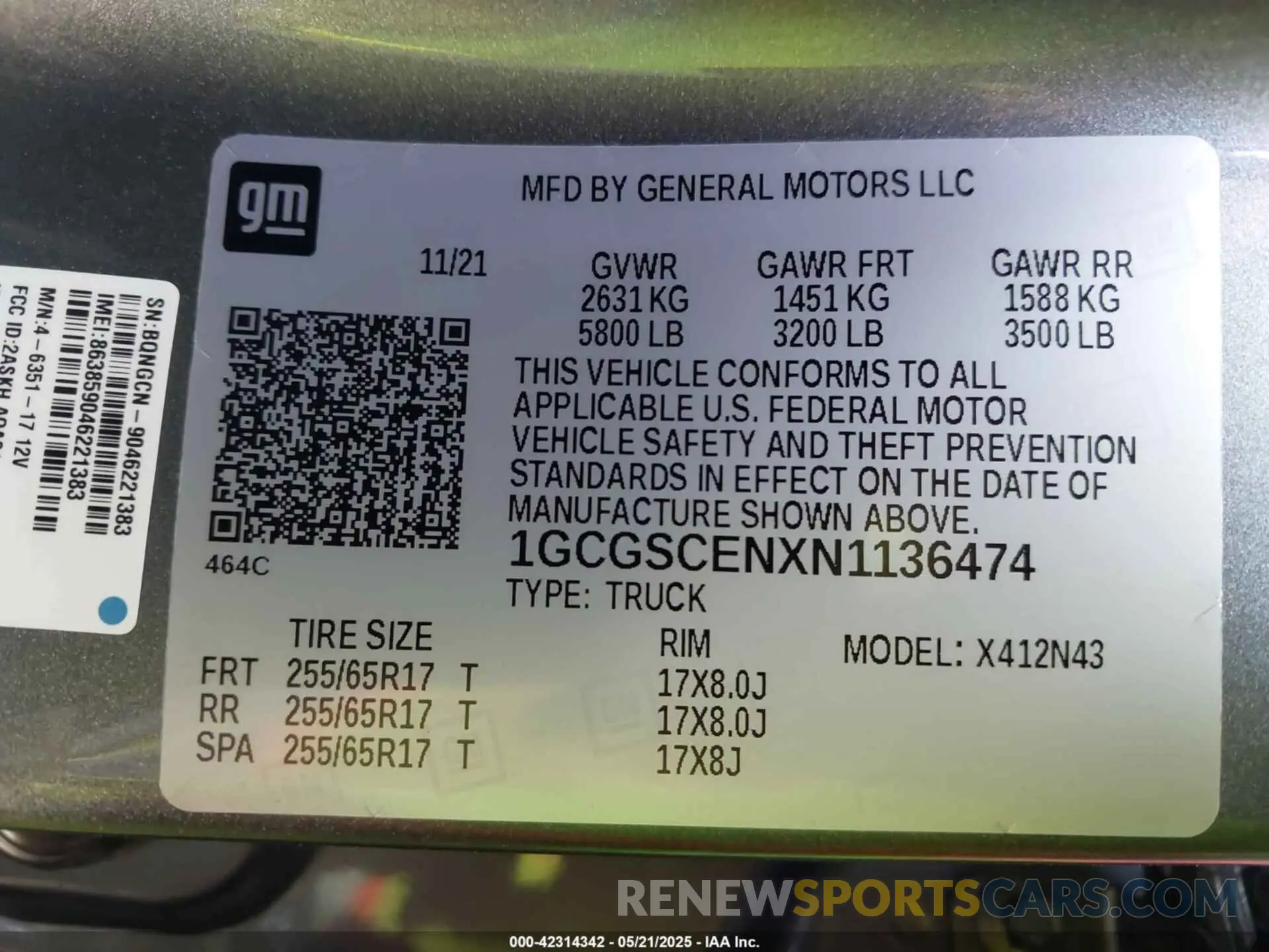9 Photograph of a damaged car 1GCGSCENXN1136474 CHEVROLET COLORADO 2022