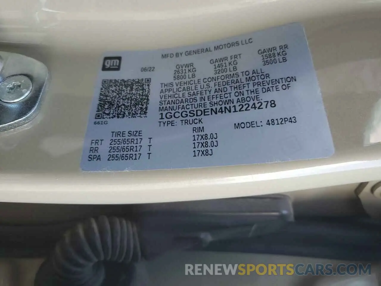 13 Photograph of a damaged car 1GCGSDEN4N1224278 CHEVROLET COLORADO 2022