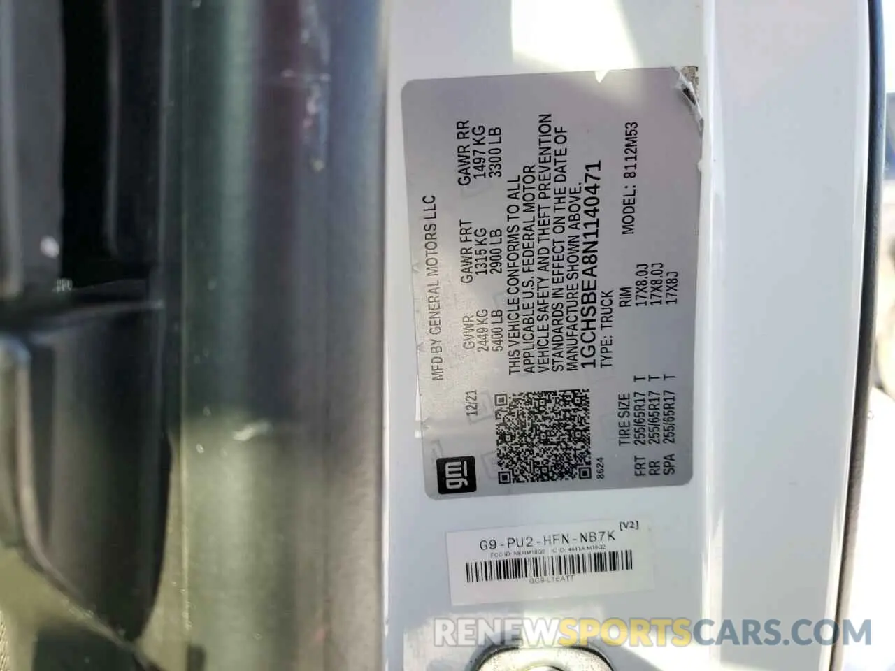 12 Фотография поврежденного автомобиля 1GCHSBEA8N1140471 CHEVROLET COLORADO 2022