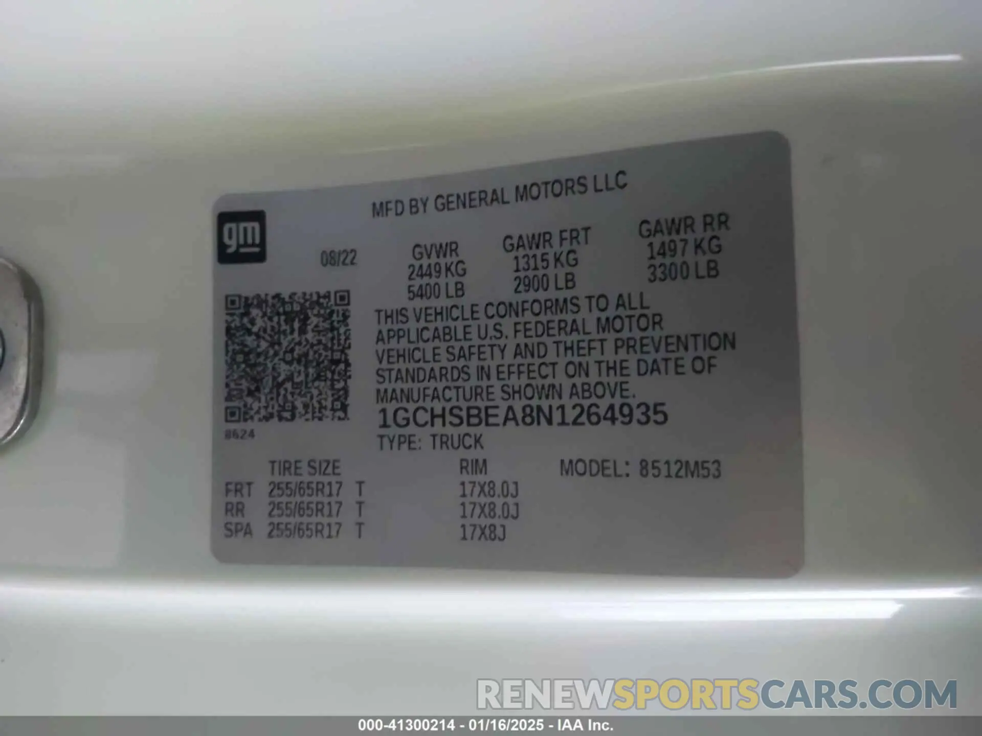 9 Фотография поврежденного автомобиля 1GCHSBEA8N1264935 CHEVROLET COLORADO 2022