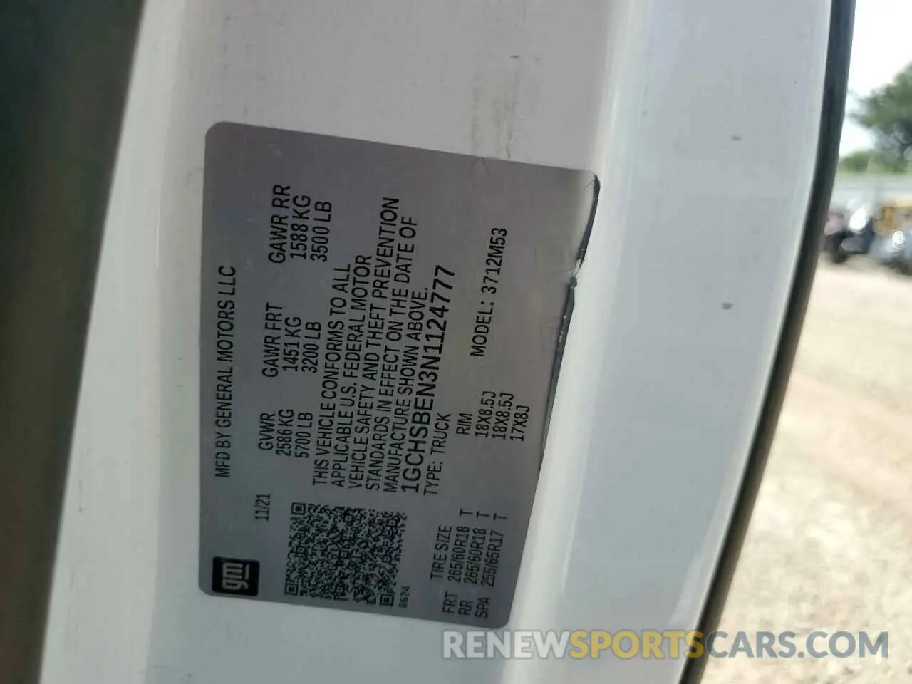 12 Фотография поврежденного автомобиля 1GCHSBEN3N1124777 CHEVROLET COLORADO 2022