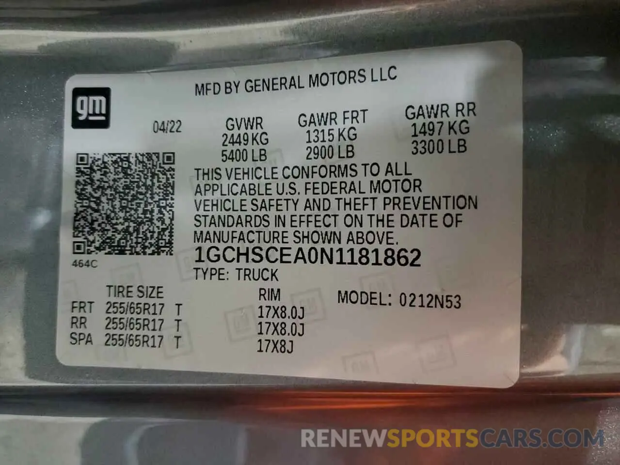12 Фотография поврежденного автомобиля 1GCHSCEA0N1181862 CHEVROLET COLORADO 2022