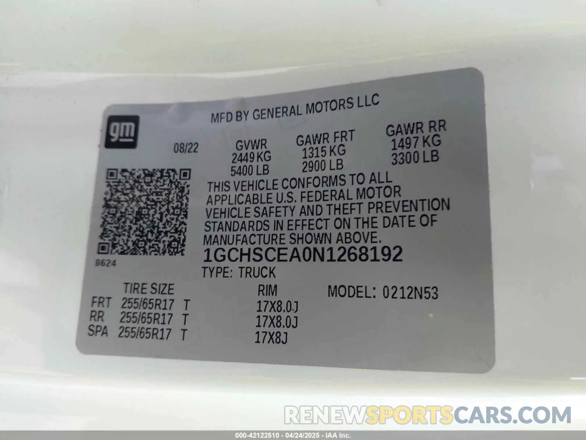 9 Фотография поврежденного автомобиля 1GCHSCEA0N1268192 CHEVROLET COLORADO 2022