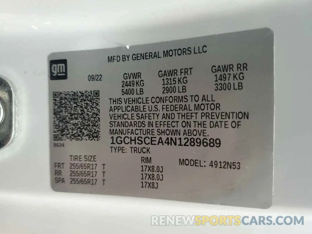 12 Фотография поврежденного автомобиля 1GCHSCEA4N1289689 CHEVROLET COLORADO 2022