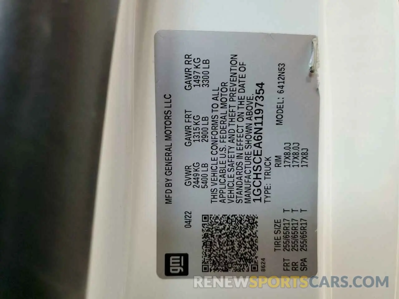 12 Photograph of a damaged car 1GCHSCEA6N1197354 CHEVROLET COLORADO 2022