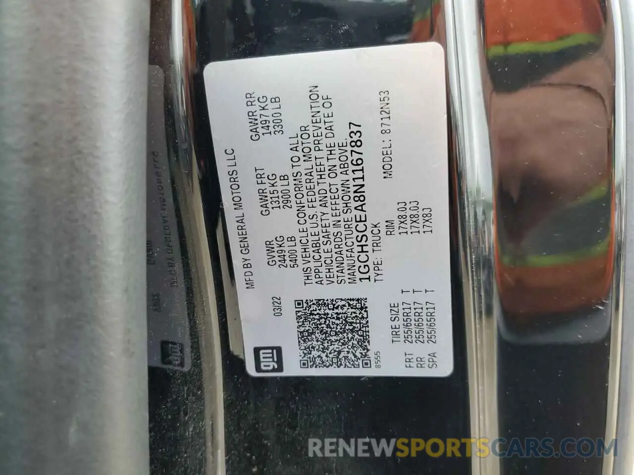 12 Фотография поврежденного автомобиля 1GCHSCEA8N1167837 CHEVROLET COLORADO 2022