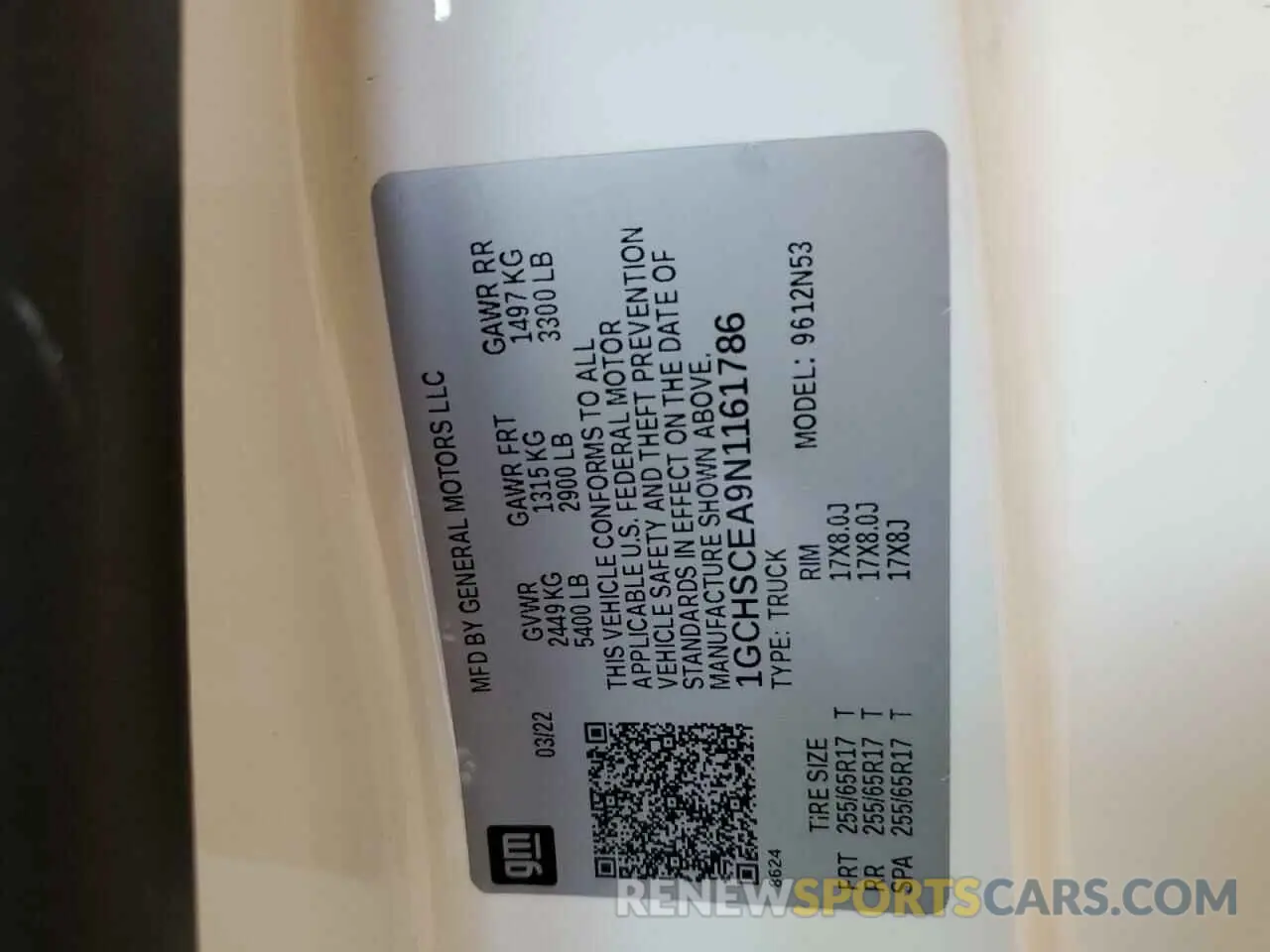 13 Photograph of a damaged car 1GCHSCEA9N1161786 CHEVROLET COLORADO 2022