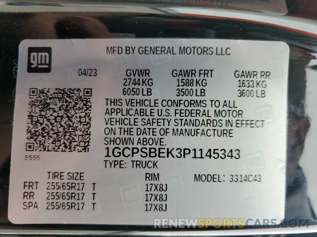 13 Photograph of a damaged car 1GCPSBEK3P1145343 CHEVROLET COLORADO 2023