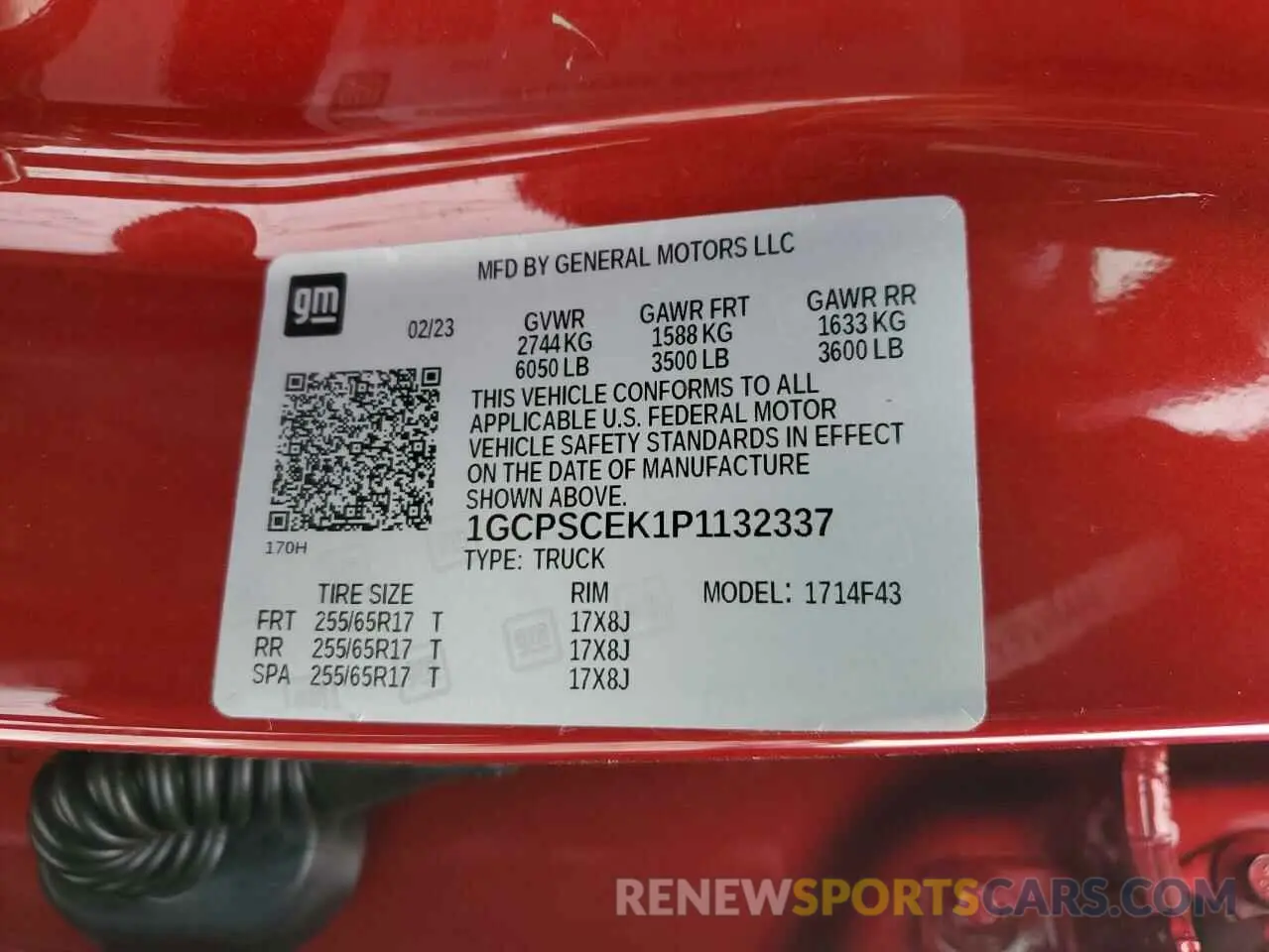 12 Фотография поврежденного автомобиля 1GCPSCEK1P1132337 CHEVROLET COLORADO 2023