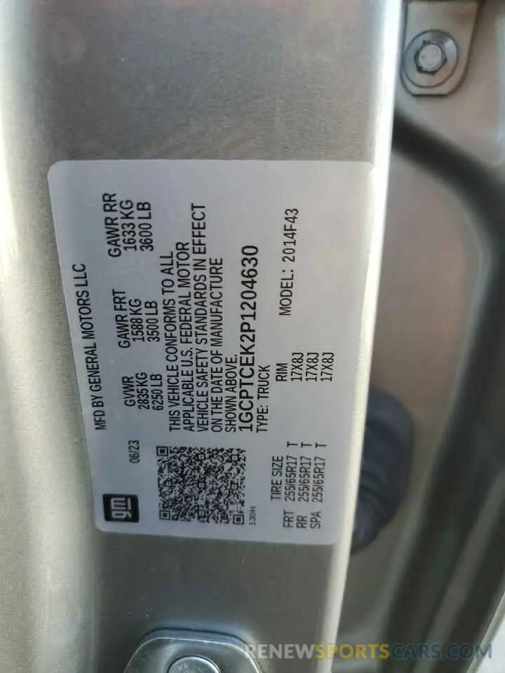 13 Photograph of a damaged car 1GCPTCEK2P1204630 CHEVROLET COLORADO 2023
