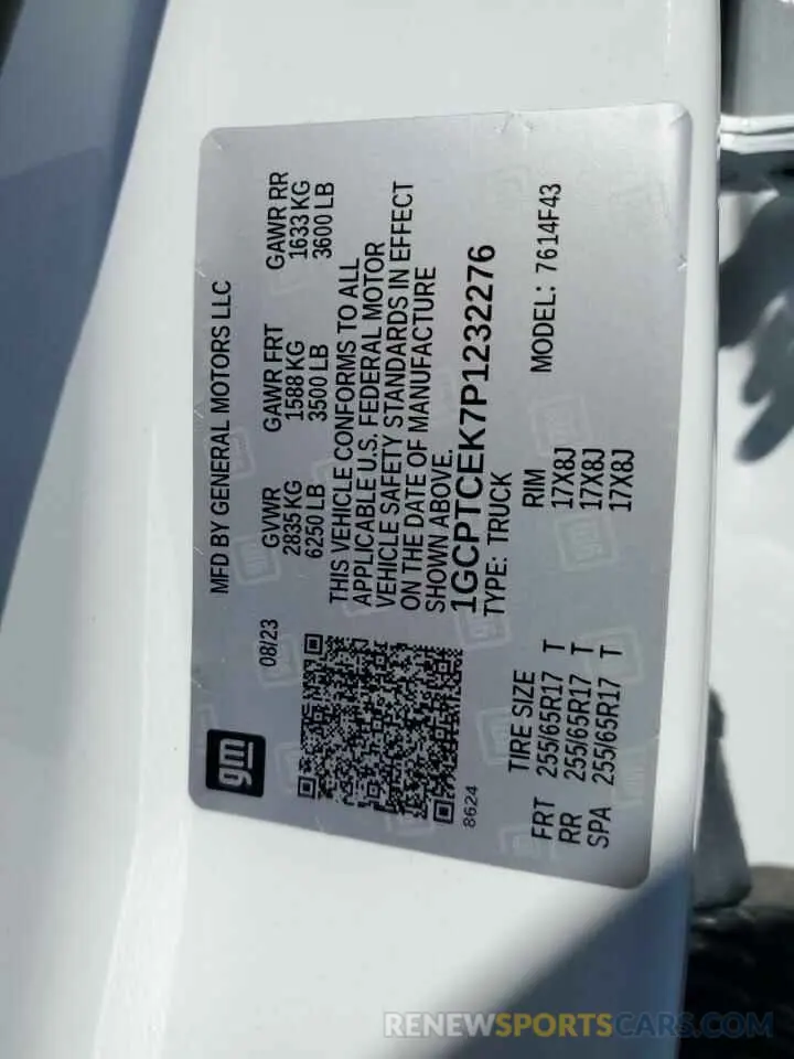 15 Фотография поврежденного автомобиля 1GCPTCEK7P1232276 CHEVROLET COLORADO 2023