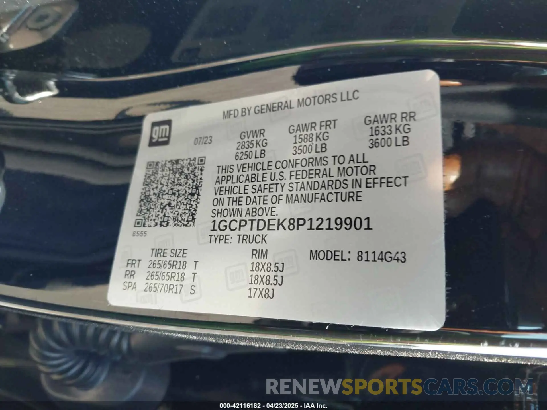 9 Фотография поврежденного автомобиля 1GCPTDEK8P1219901 CHEVROLET COLORADO 2023
