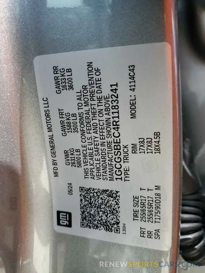 12 Photograph of a damaged car 1GCGSBEC4R1183241 CHEVROLET COLORADO 2024